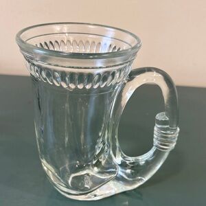 Vintage German WMF Clear Glass Horn Shaped Beer Glass.